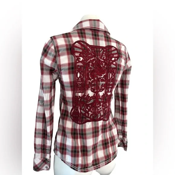 Guess Los Angeles plaid Shirt Women's Sz S
Embroidered Back Western Snap Cowgirl - Picture 2 of 6